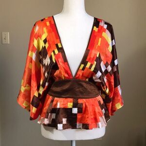 100% silk Bebe Y2k‎ kimono blouse size medium